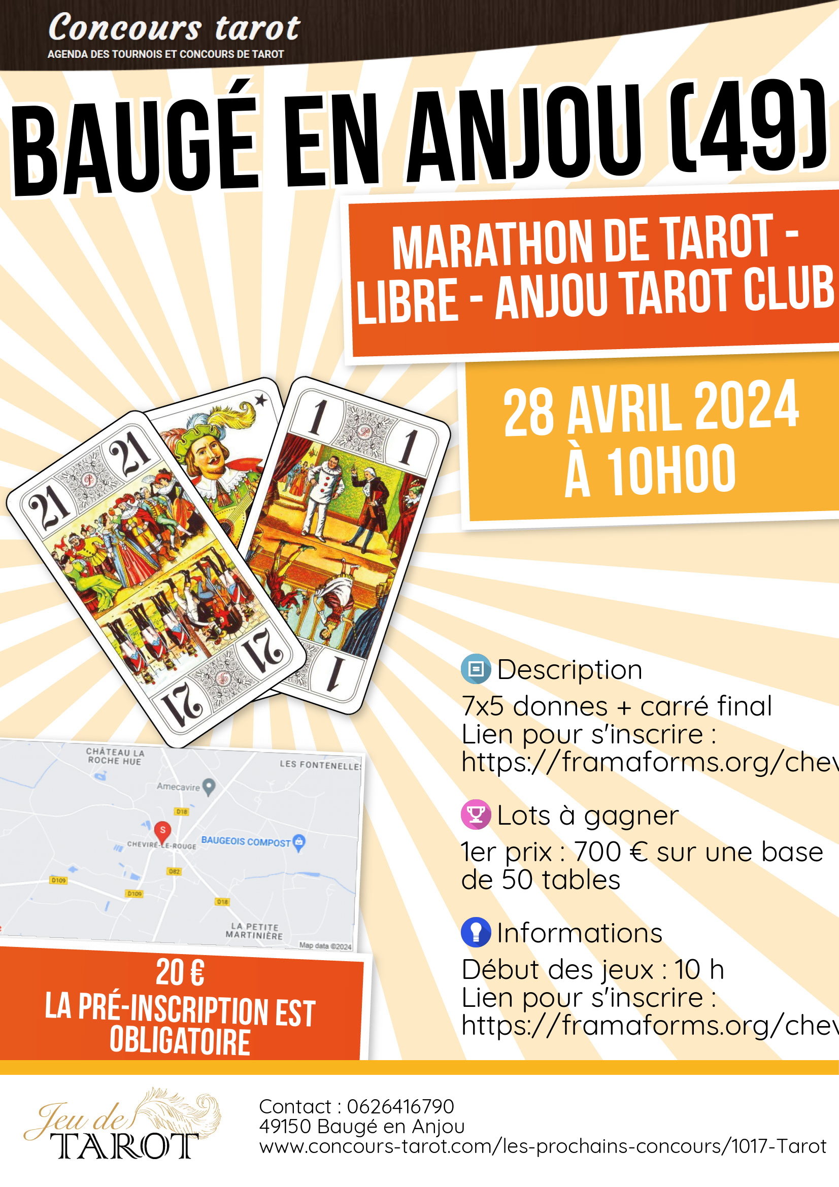 MARATHON DE TAROT  LIBRE  ANJOU TAROT CLUB