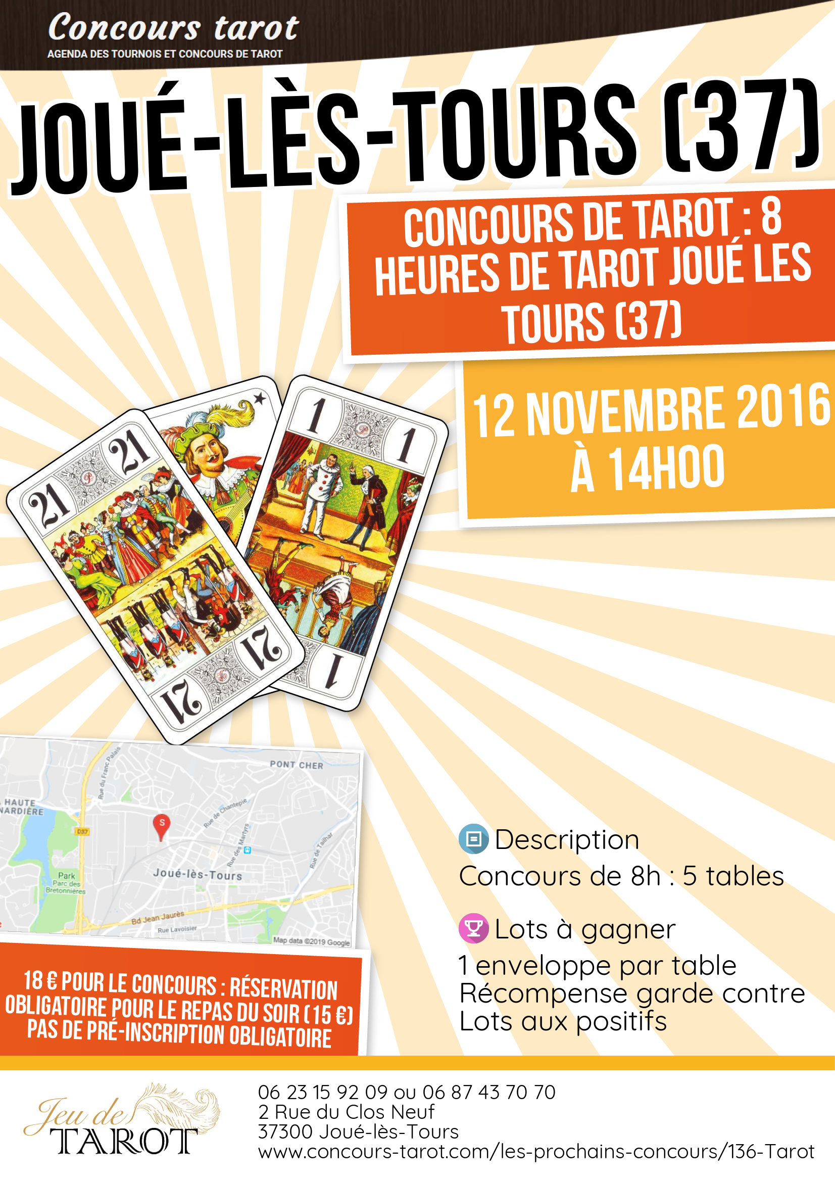Concours de tarot  8 Heures de Tarot Joue les Tours 37