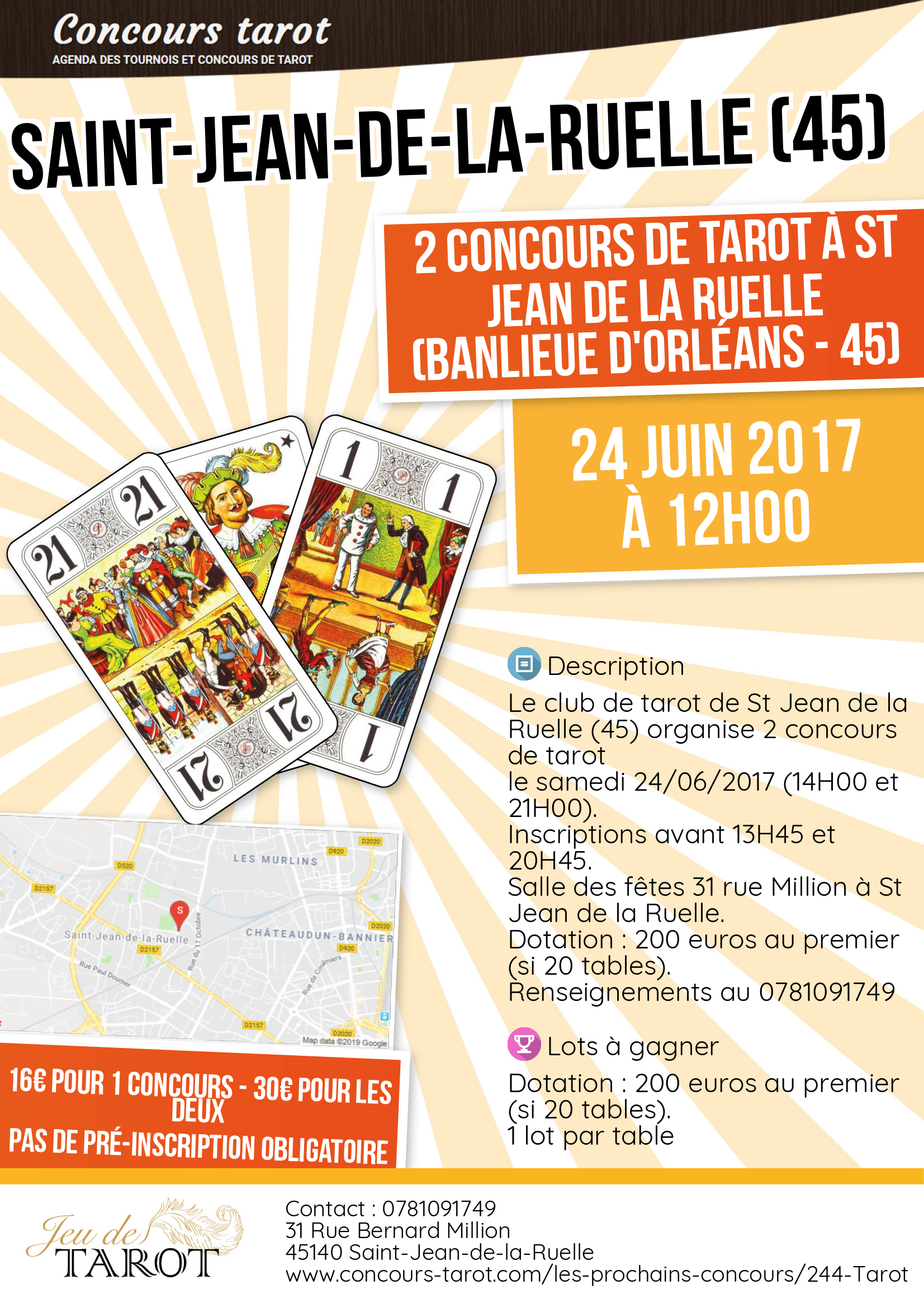 2 Concours de tarot a St Jean de la Ruelle banlieue d Orleans  45