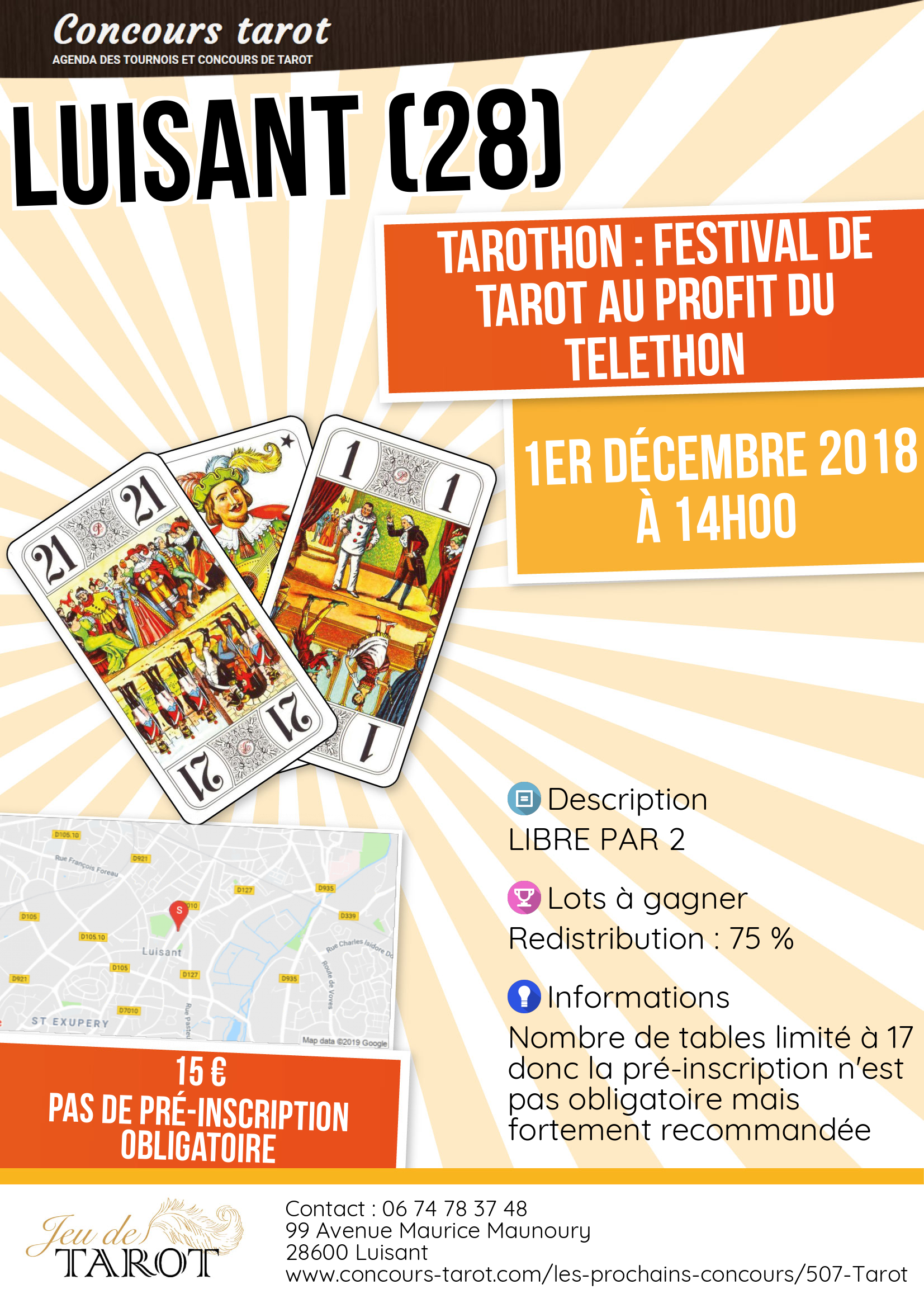 TAROTHON  FESTIVAL DE TAROT AU PROFIT DU TELETHON