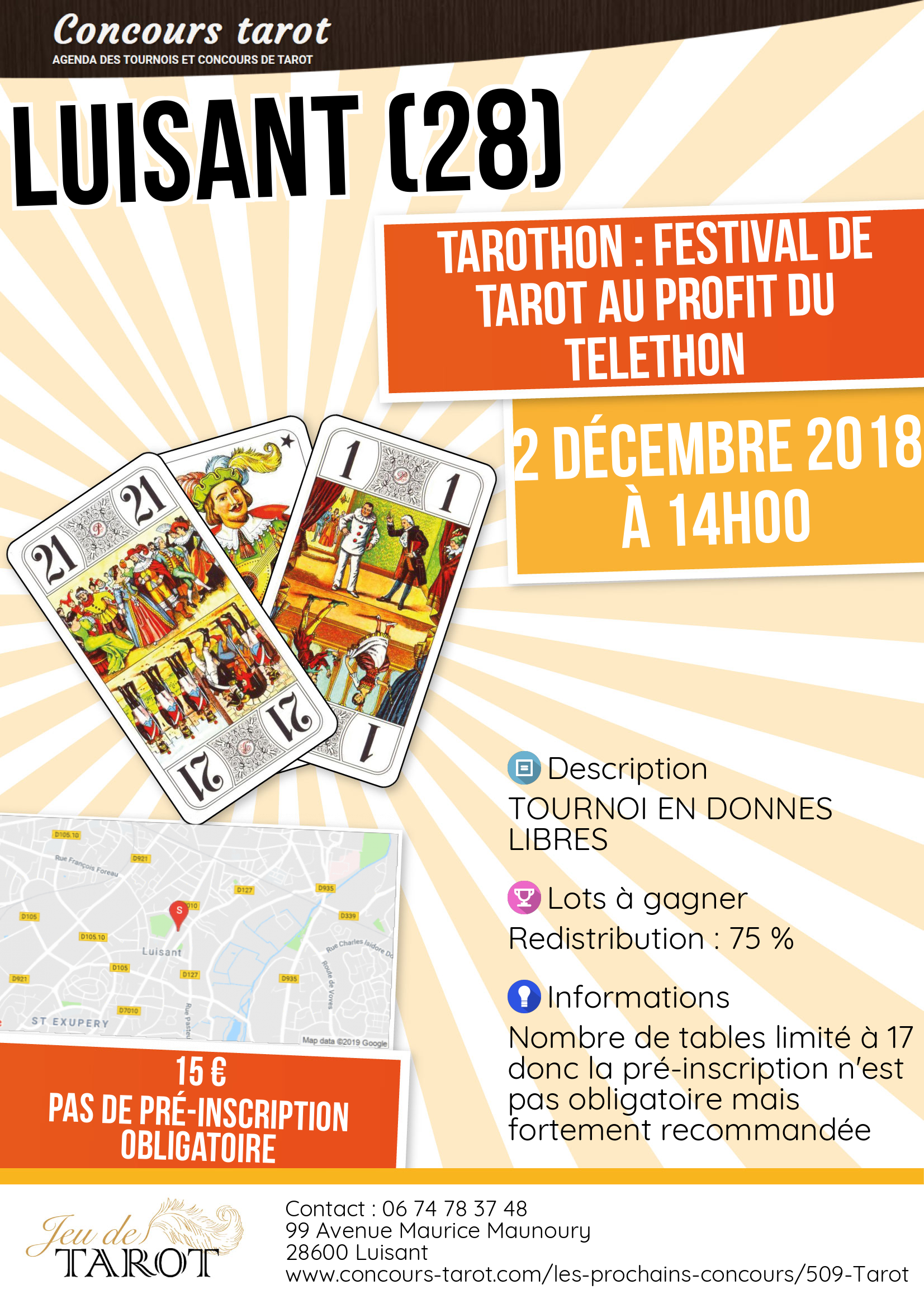 TAROTHON  FESTIVAL DE TAROT AU PROFIT DU TELETHON