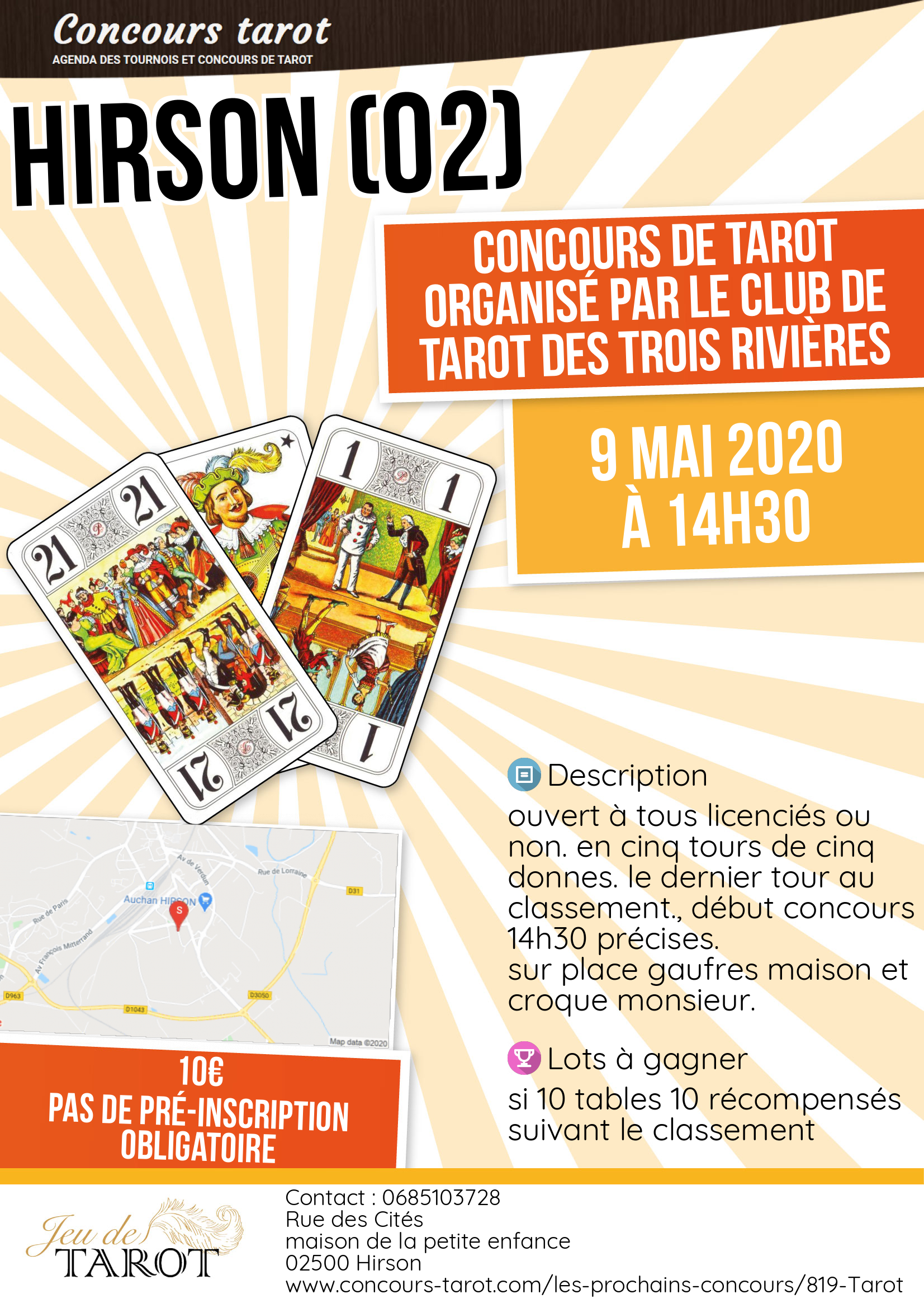 Concours de tarot organise par le club de tarot des trois rivieres