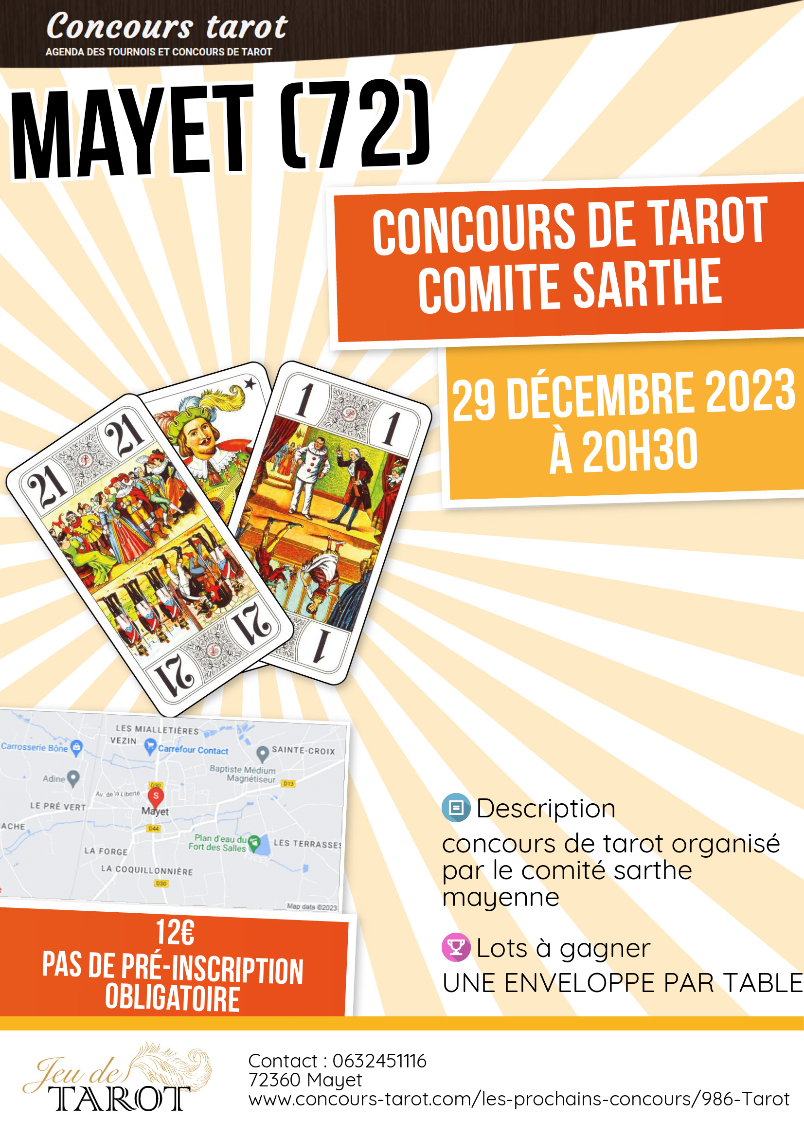 CONCOURS DE TAROT COMITE SARTHE