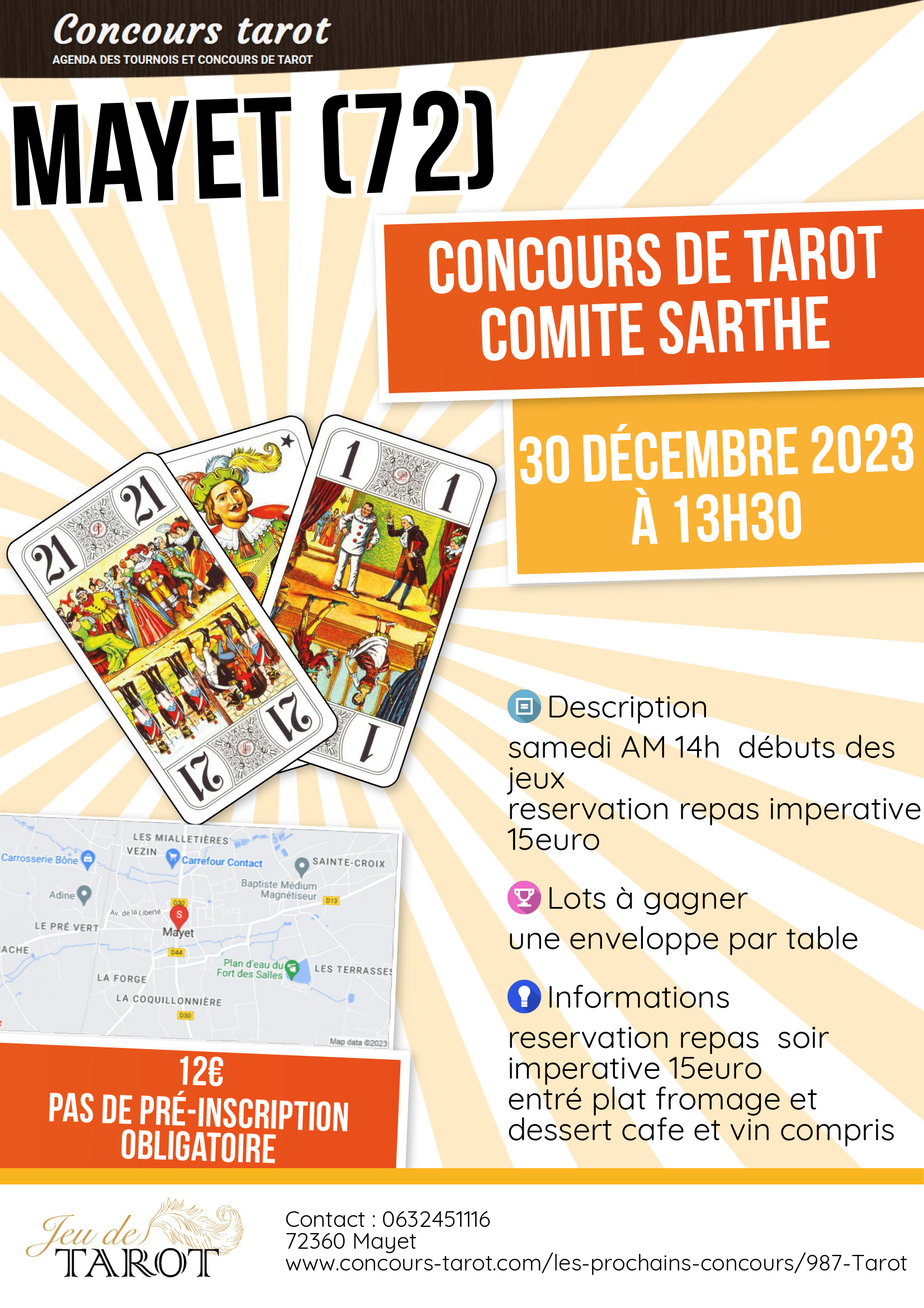 CONCOURS DE TAROT COMITE SARTHE