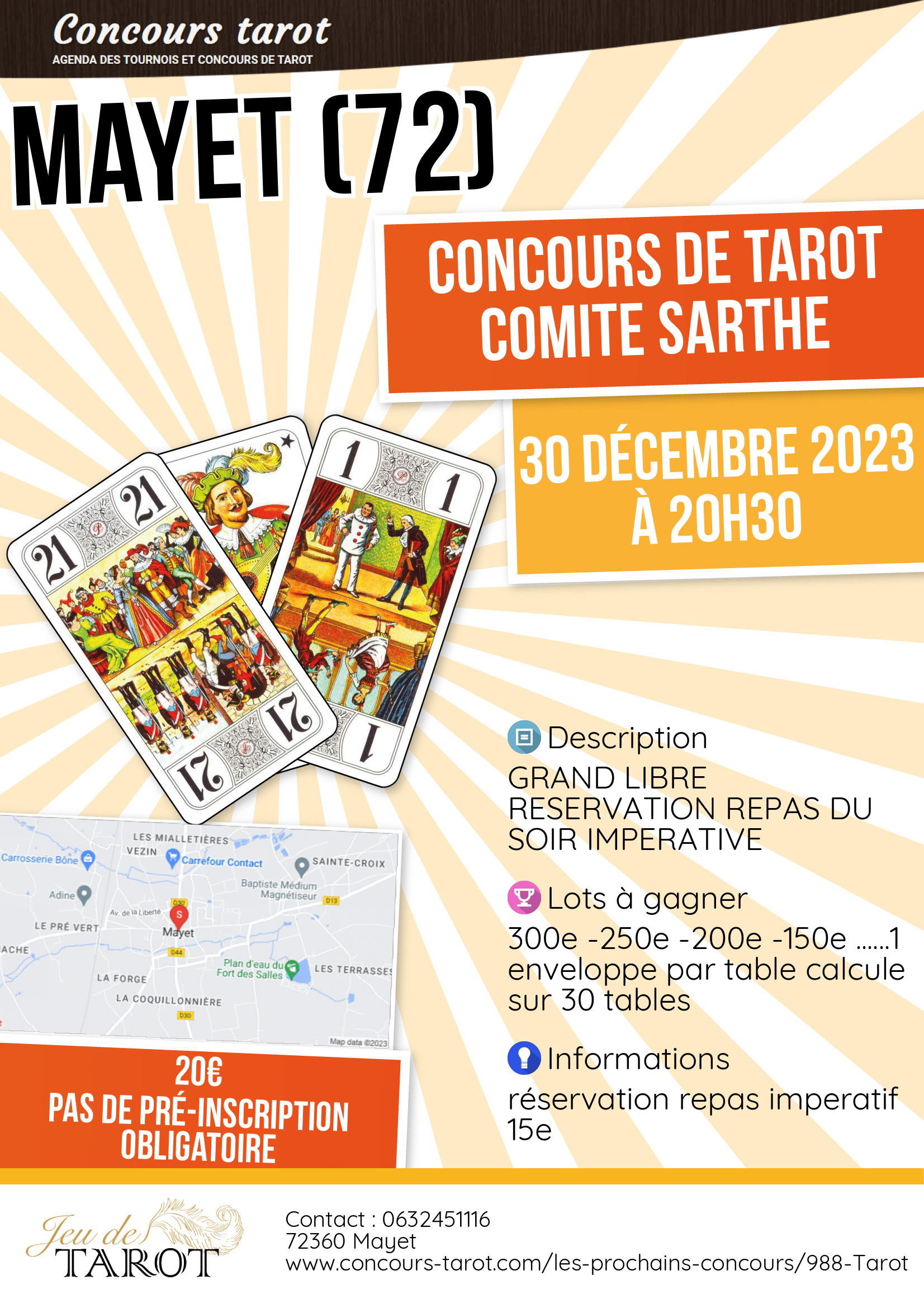 CONCOURS DE TAROT COMITE SARTHE