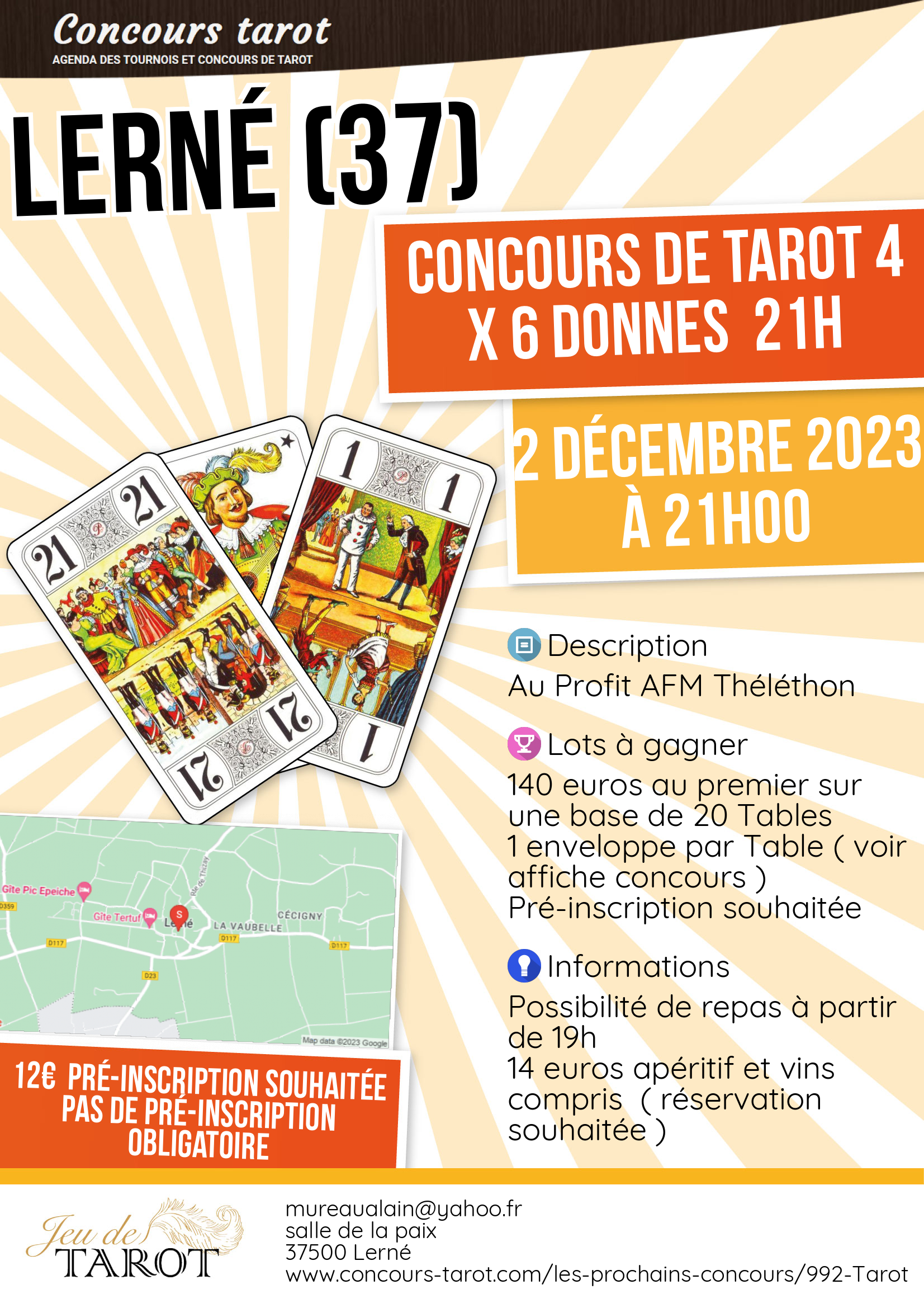 Concours de tarot 4 X 6 Donnes  21H